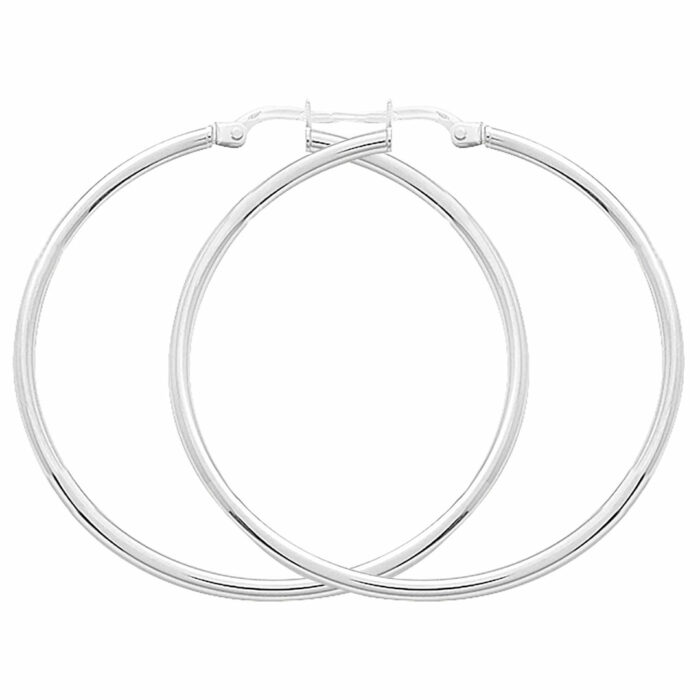 Créoles or blanc diamètre 40mm