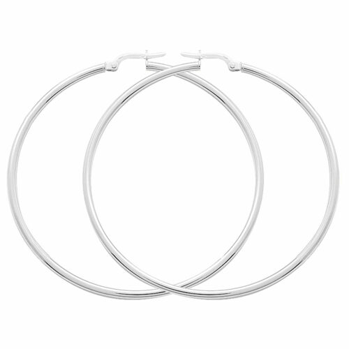 Créoles or blanc diamètre 50mm