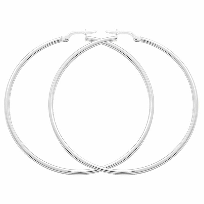 Créoles or blanc diamètre 50mm