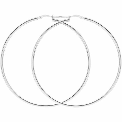 Créoles or blanc diamètre 60mm