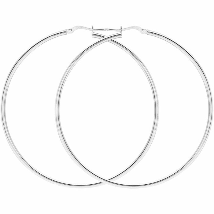 Créoles or blanc diamètre 60mm