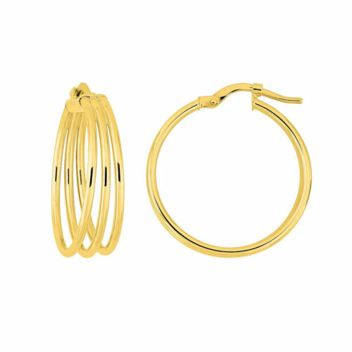 Boucles d'Oreilles Triple Or