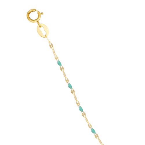 bracelet or boules turquoises