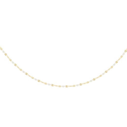 Collier résine blanche or