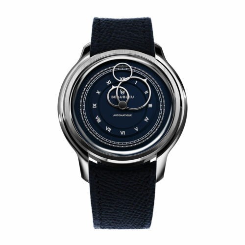 montre beaubleu piece bleu cuir