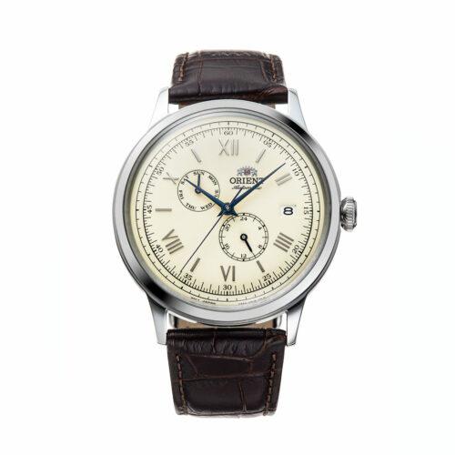 montre orient cuir marron